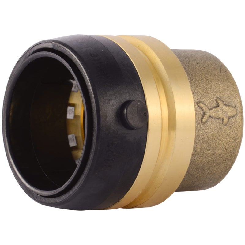 SharkBite 1-1/4 Inch Push Cap, Push to Connect Brass Plumbing Fitting, PEX Pipe, Copper, CPVC, PE-RT, HDPE, UXL0435 - Image 1